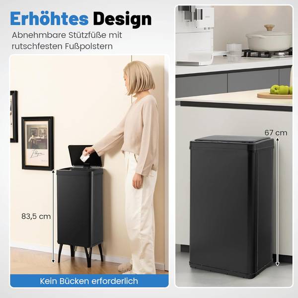 Abfalleimer SK32239 Schwarz - Metall - 26 x 84 x 34 cm