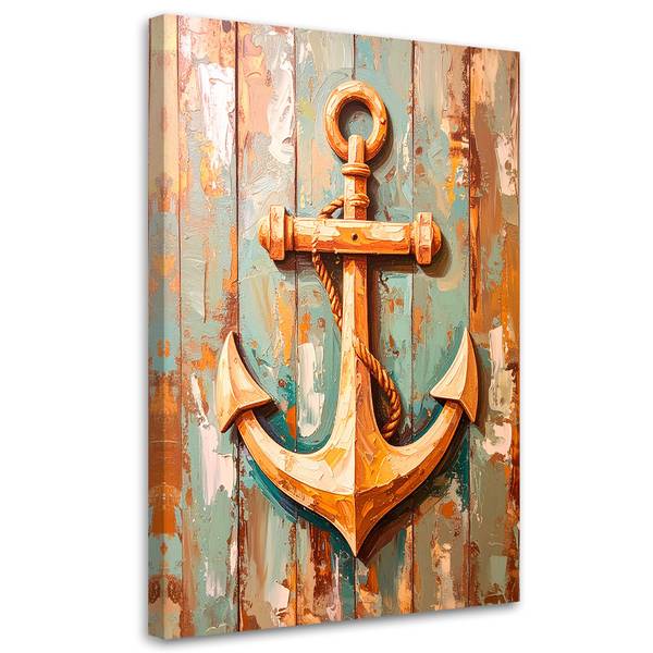 Canvas schilderij Anker 70 x 100 cm