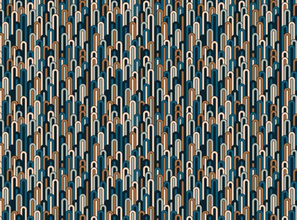 Tapete labyrinth Blau - Papier - 364 x 270 x 1890 cm