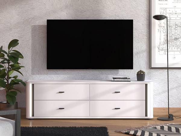 Fernsehtisch Terenzo Weiß - Holzwerkstoff - 40 x 52 x 177 cm