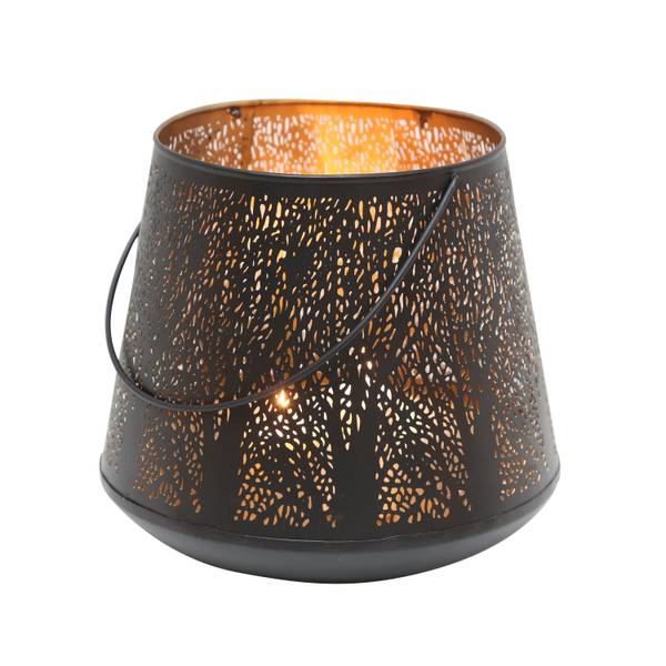 Orientalisches Windlicht Como Schwarz - Metall - 28 x 26 x 28 cm