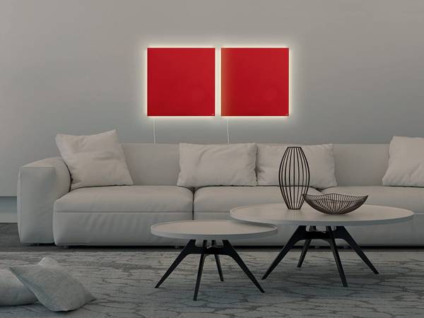 Magnettafel Artverum GL402 Rot - Glas - 48 x 1 x 48 cm