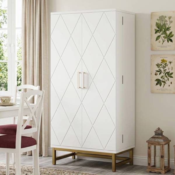Küchenschrank BAMU339 Ⅴ Weiß - Holzwerkstoff - 60 x 130 x 40 cm