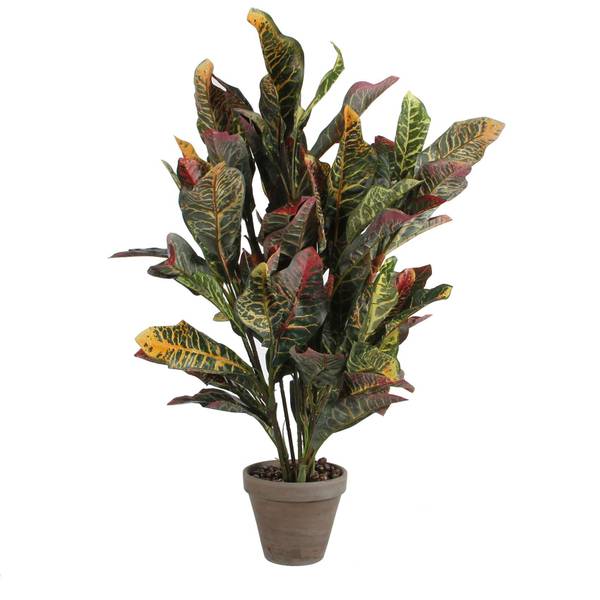 Plante artificielle Croton Vert - Textile - 40 x 73 x 40 cm