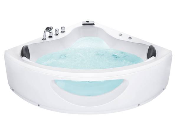 Baignoire d'angle TOCOA Noir - Argenté - Blanc - 138 x 190 cm
