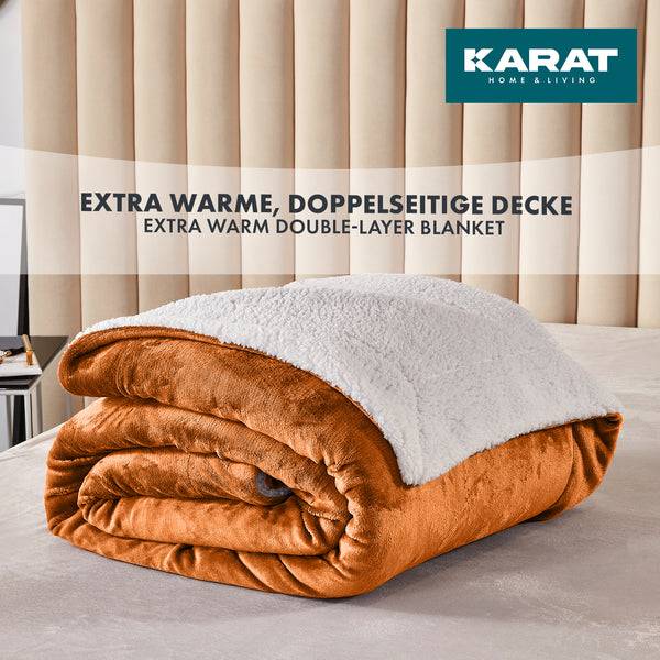 Kuscheldecke Glory Braun - Weiß