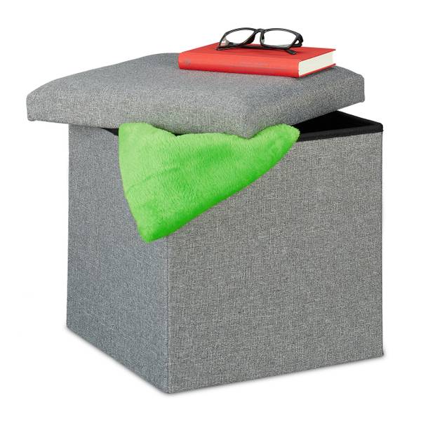 Sitzhocker mit Stauraum Grau