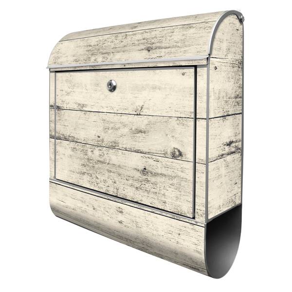 Briefkasten Stahl Weiße Planken H Grau - Stahl - 38 x 46 x 13 cm