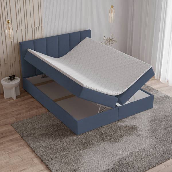 Boxspringbett MERIL Blau - Liegefläche Breite: 160 cm