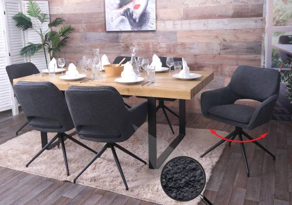 Eetkamerstoel N74 (set van 6) donkergrijs