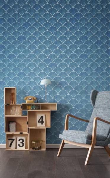 Fototapete 611959 Blau - Papier - 200 x 250 x 250 cm