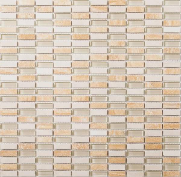 Mosaikfliesen 87-1412 Beige - Glas - 32 x 32 x 32 cm