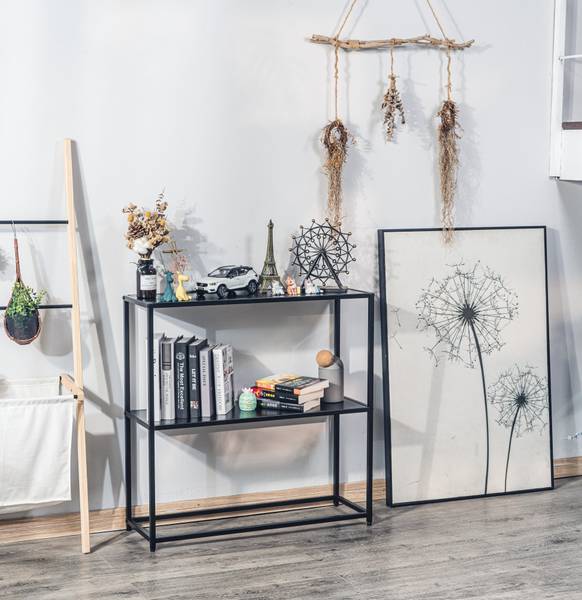 Konsolentisch OXFORD Schwarz - Metall - 80 x 80 x 27 cm