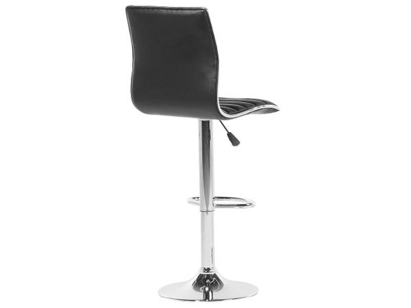 Drehhocker LUCERNE 2-tlg Schwarz - Silber - Hochglanz - Unbeschichtet