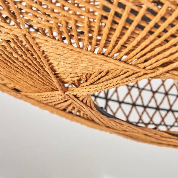 Deckenleuchte Messerotti Beige - Schwarz - 54 x 25 x 54 cm - Durchmesser: 52 cm - Flammenanzahl: 2 - Metall