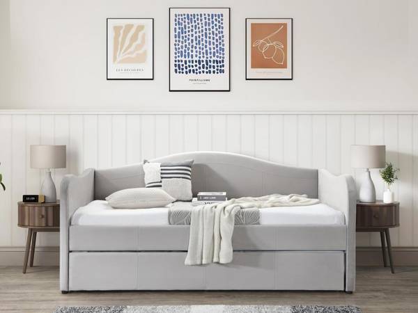 Sofabett MATHILDE Grau - Textil - 101 x 99 x 203 cm