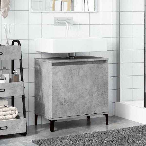 Waschbeckenunterschrank XT1416 Grau - Holzwerkstoff - 33 x 60 x 58 cm