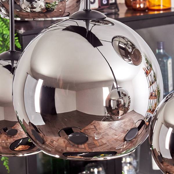 Deckenleuchte Cesaro Grau - Silber - Metall - 80 x 30 x 80 cm