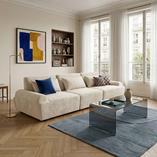 3-Sitzer-Sofa Callisto Cremeweiß
