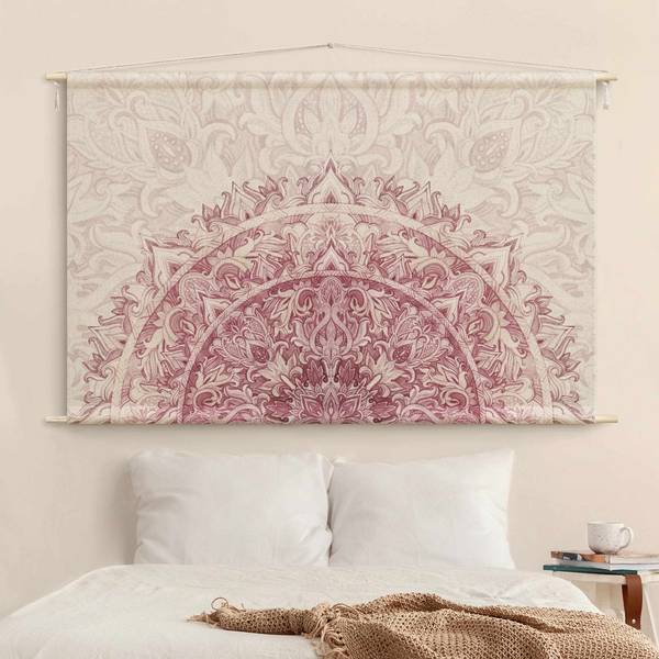 Wandteppich Mandala Ornament halbkreis 110 x 73 cm
