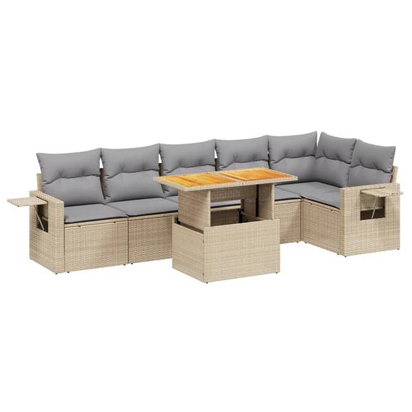 Loungeset 3037096-1 set van 7 beige - lichtgrijs