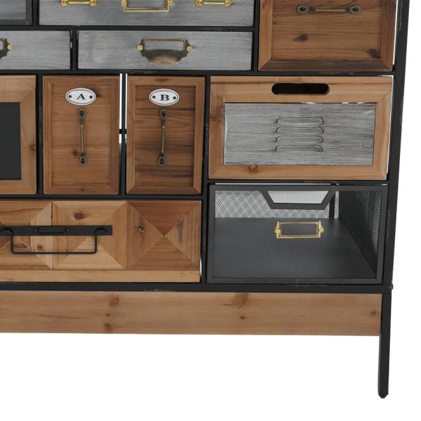 Commode de pharmacie Q77 Sapin - Fer - 84 x 85 x 36 cm