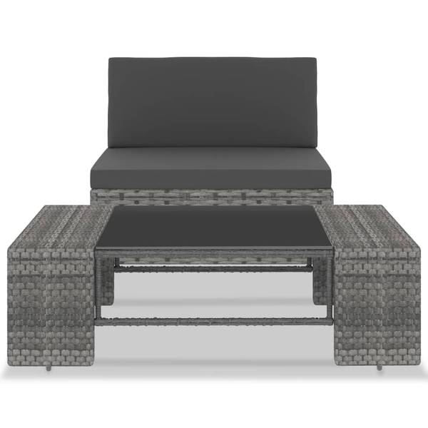 Garten-Lounge-Set 3001946-1 (2-teilig) Grau