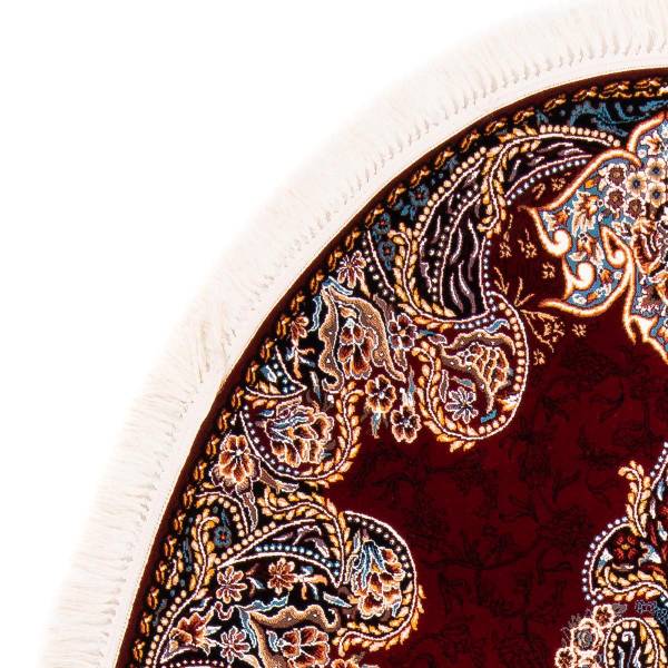 Orientteppich Nika Rot - Naturfaser - 150 x 1 x 150 cm