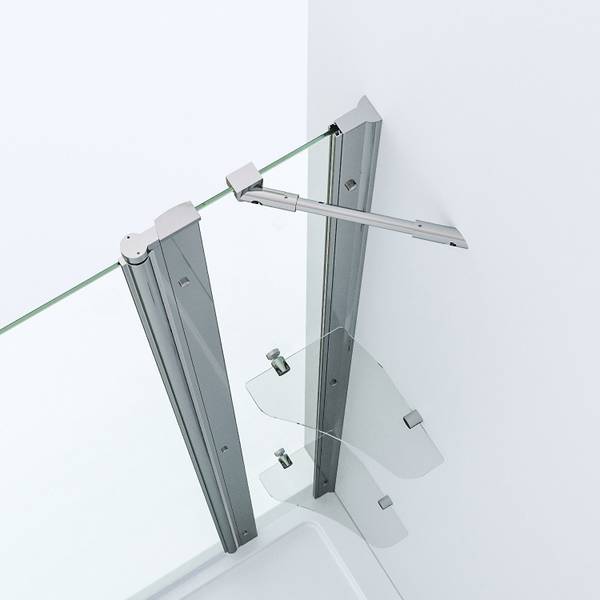Faltbar+Drehbar Walk in Glas Duschwand Breite: 100 cm