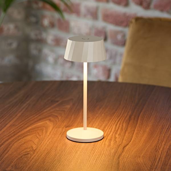 Tischleuchte Facetta 3er Set Remote Beige - Metall - 9 x 23 x 9 cm