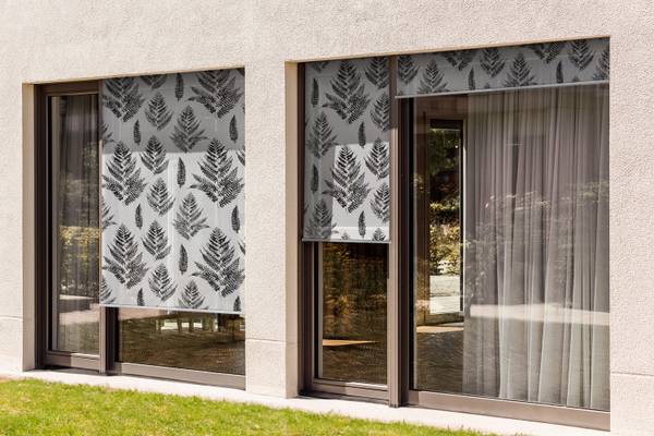 Außenrollo Filix Aura Schwarz - Textil - 40 x 180 x 1 cm