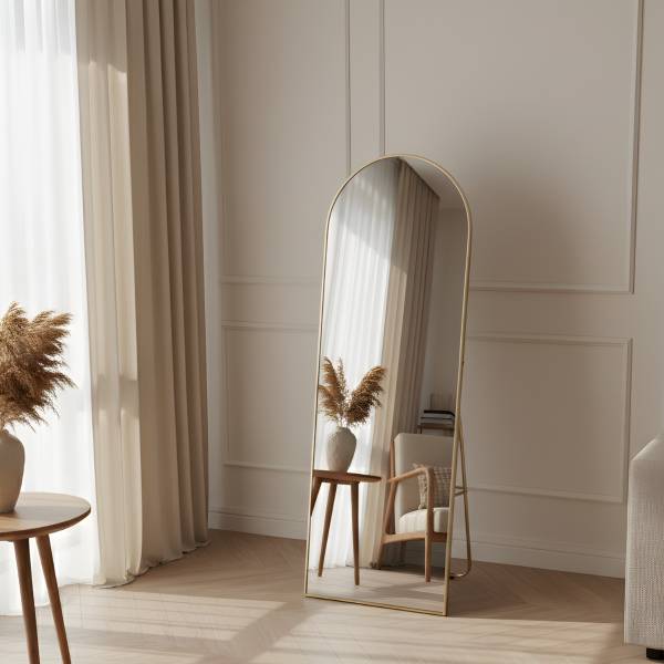 Standspiegel FRAM Gold - Glas - 50 x 150 x 3 cm