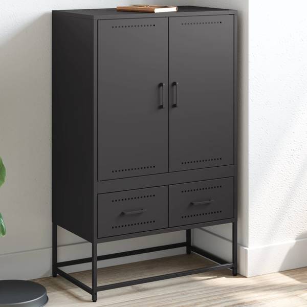 Highboard DE8520 Schwarz - Metall - 68 x 112 x 39 cm