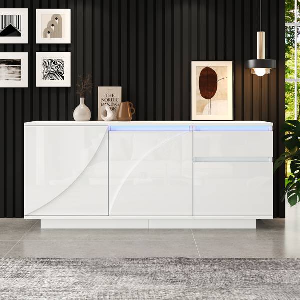 Sideboard Eurynom Ⅰ Weiß - Holzwerkstoff - 140 x 60 x 40 cm