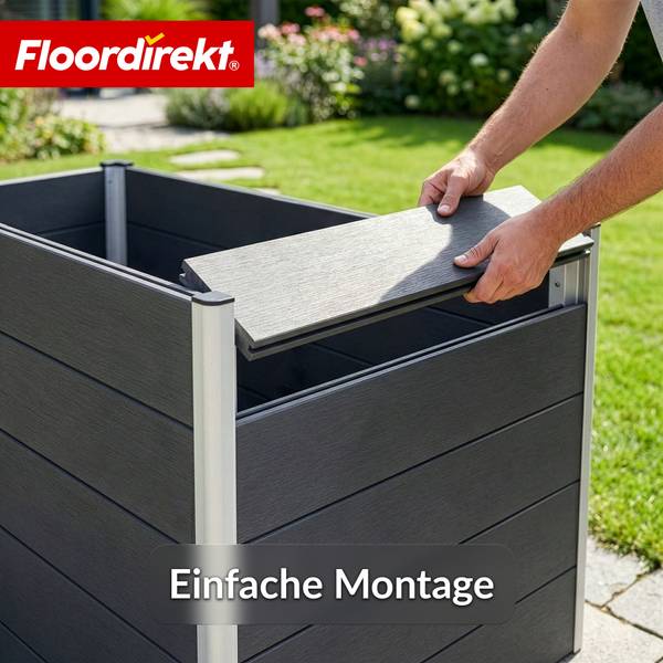 Hochbeet Kasos Grau - Holzverbundwerkstoff - 150 x 75 x 70 cm