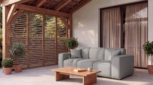 Gartensofa Lorento Hellgrau - Breite: 251 cm