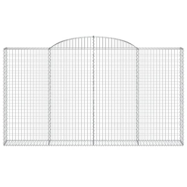 Gabione mit Hochbogen XT8088 Silber - Holz teilmassiv - 30 x 160 x 300 cm