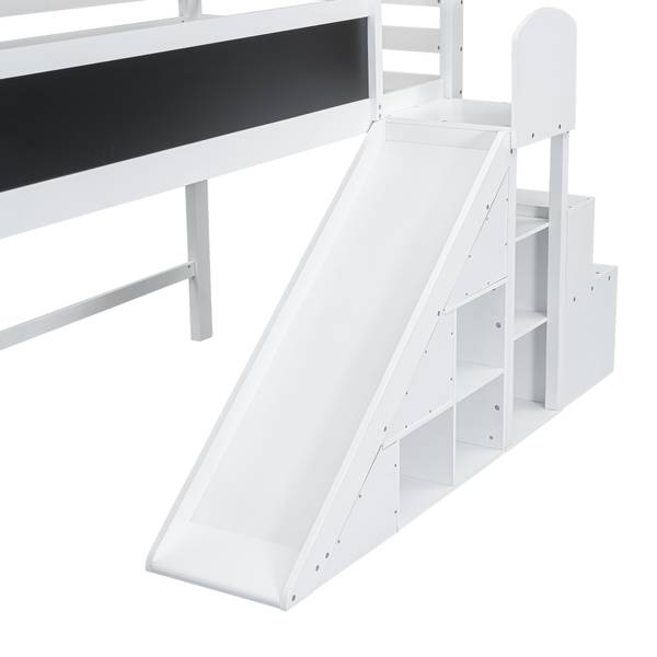 Hochbett Markus Weiß - Holzwerkstoff - Metall - 95 x 183 x 204 cm