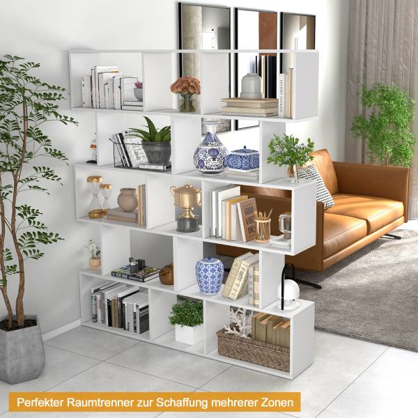 Bücherregal mit 5 Ebenen 54901382 Weiß - Holzwerkstoff - 70 x 158 x 24 cm