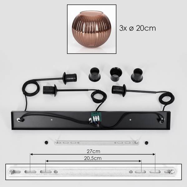 Deckenleuchte Cesaro Metall - 10 x 10 x 92 cm