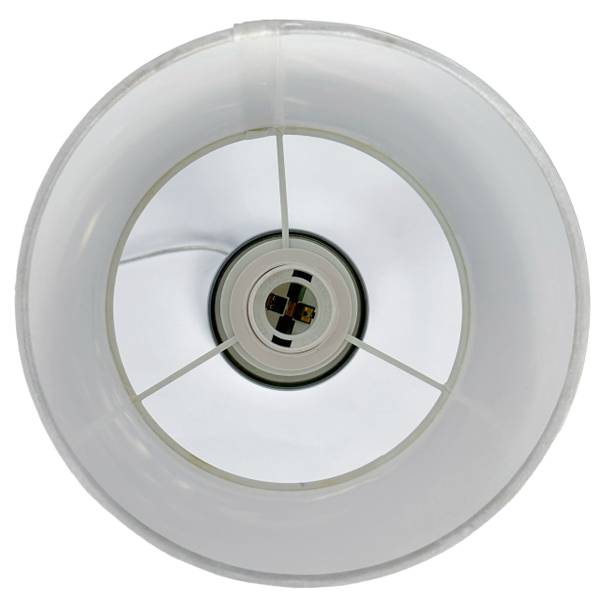 Tischlampe Kristall Stoffschirm Silber - Weiß - Polyester - Eisen - 19 x 50 x 19 cm