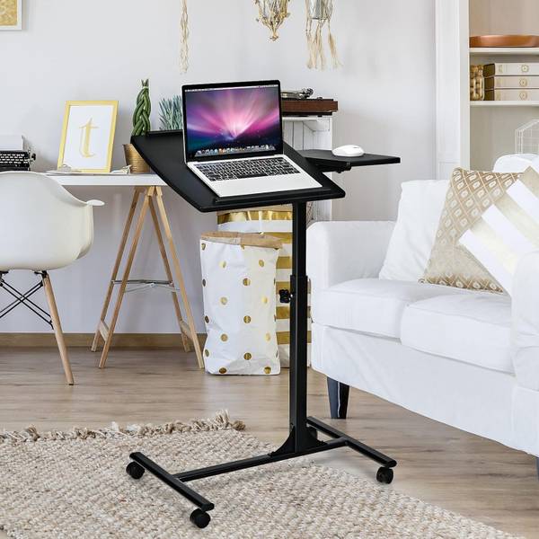 Bedtafel TI70910NWNL zwart - plaatmateriaal op houtbasis - 45 x 95 x 64 cm