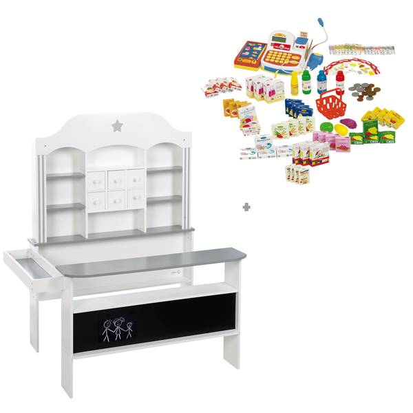 Kaufladen Candyshop Weiß - Holzwerkstoff - 107 x 125 x 79 cm