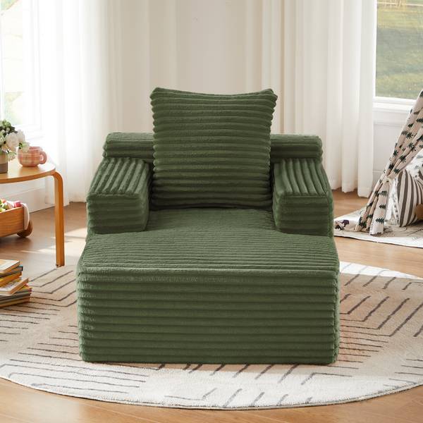 Chaiselongue Liv-Lam Grün - Textil - 81 x 50 x 117 cm