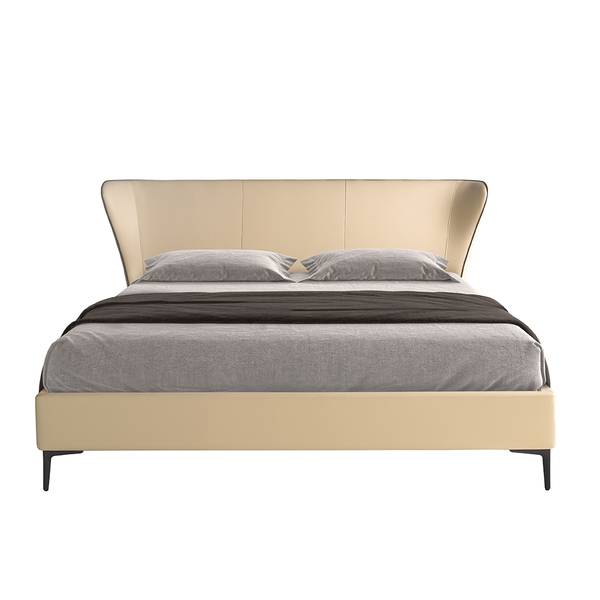 Bett 7175 Beige - Polyester - Kunstleder - Kunstharz - 220 x 110 x 217 cm