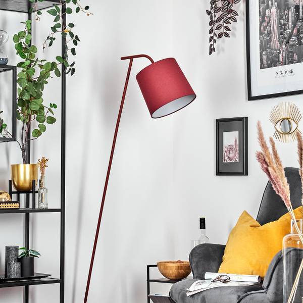 Stehlampe Lamezia Akazie Dekor - Rot - Weiß