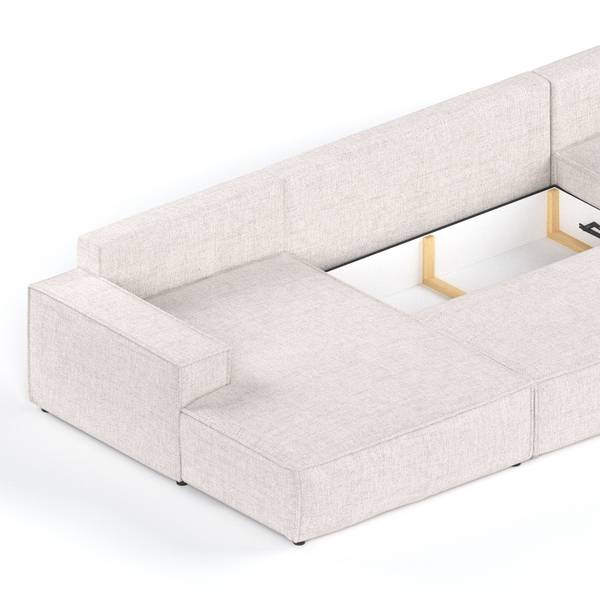 Wohnlandschaft NUBO mit Schlaffunktion Hellbeige