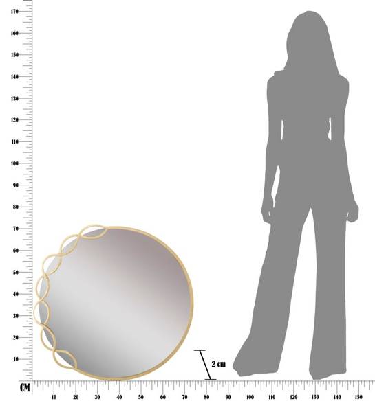 Spiegel Eleonor Gold - Metall - 2 x 72 x 74 cm