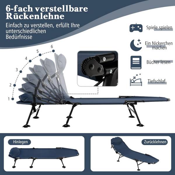 Karpfenliege ZB32918ZKDE Blau - Metall - 69 x 29 x 194 cm