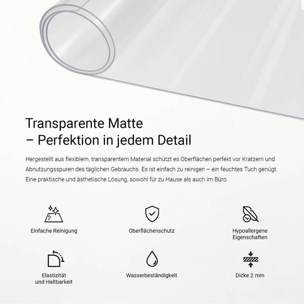 Schutzfolie Transparent nach Maß Clario Textil - 10 x 1 x 122 cm